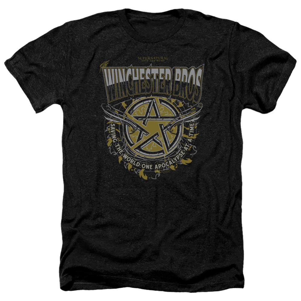 Supernatural Winchester Bros Men's 30/1 Heather 60 40 Poly Short-Sleeve T-Shirt