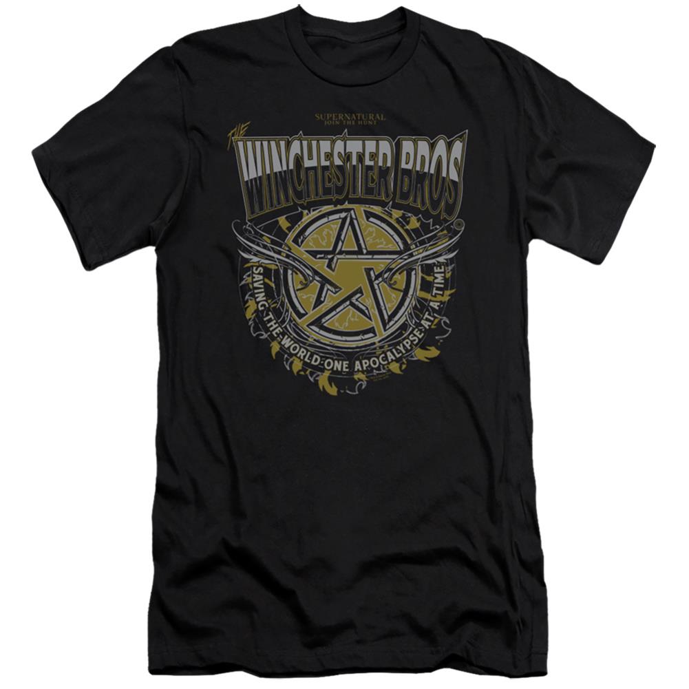 Supernatural Winchester Bros Men's Ultra-Soft 30/1 Cotton Slim Short-Sleeve T-Shirt