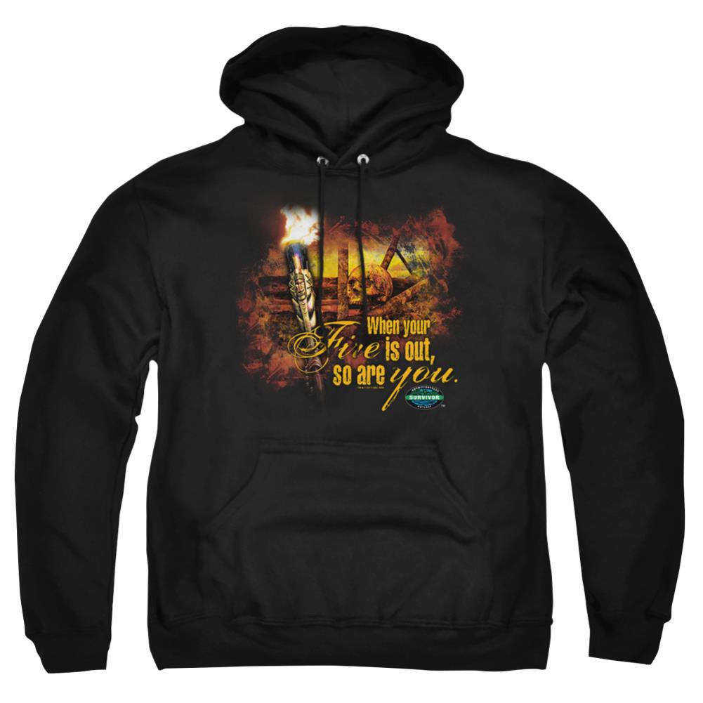 Survivor Fires Out Men's Pull-Over 75 25 Poly Hoodie