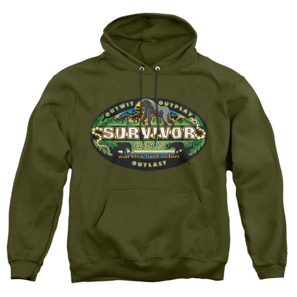 Survivor Gabon Logo Men's Pull-Over 75 25 Poly Hoodie