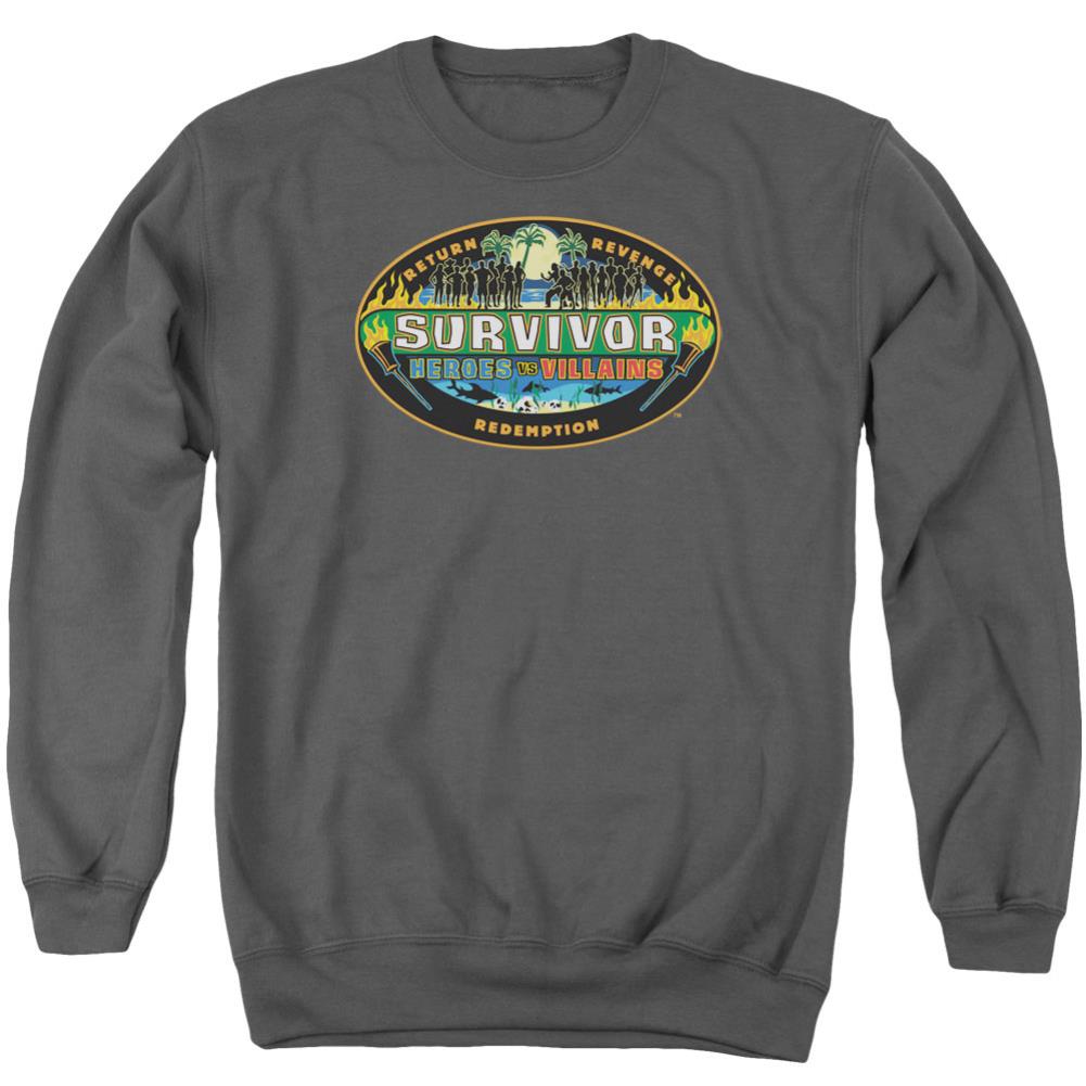 Survivor Heroes Vs Villains Men's Crewneck 50 50 Poly LS T