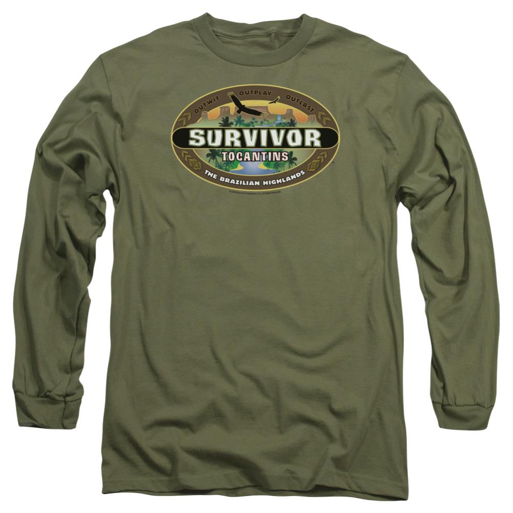 Survivor Tocantins Logo Men's 18/1 Cotton LS T