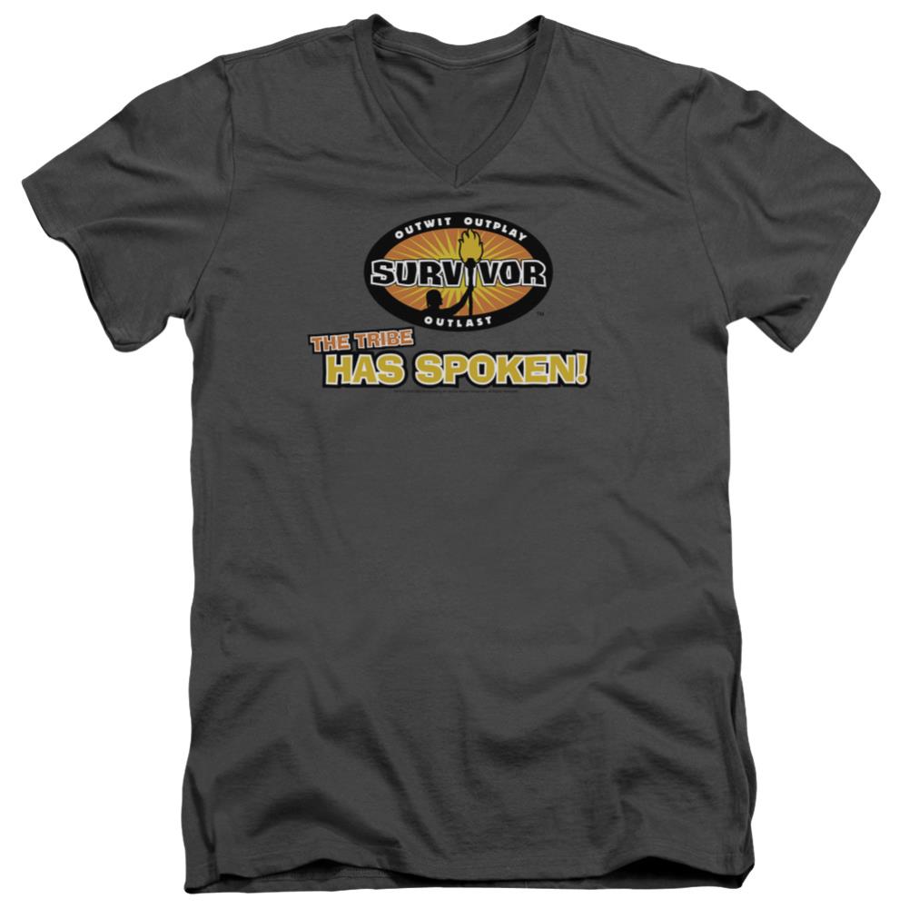 Survivor Tribe Has Spoken Men's 30/1 Cotton Slim V-Neck T