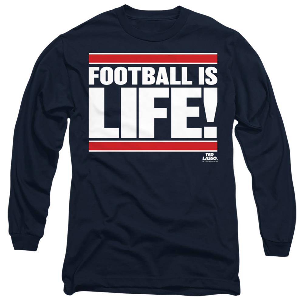 Ted Lasso Football Is Life Men's 18/1 Cotton Long-Sleeve T-Shirt