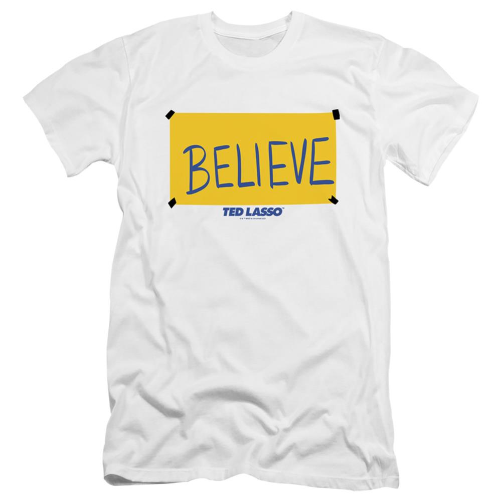 Ted Lasso Ted Lasso Believe Sign Men's Ultra-Soft 30/1 Cotton Slim Short-Sleeve T-Shirt