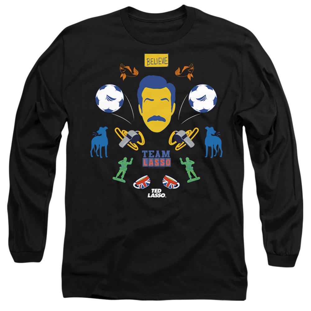 Ted Lasso Ted Lasso Icon Collage Men's 18/1 Cotton Long-Sleeve T-Shirt