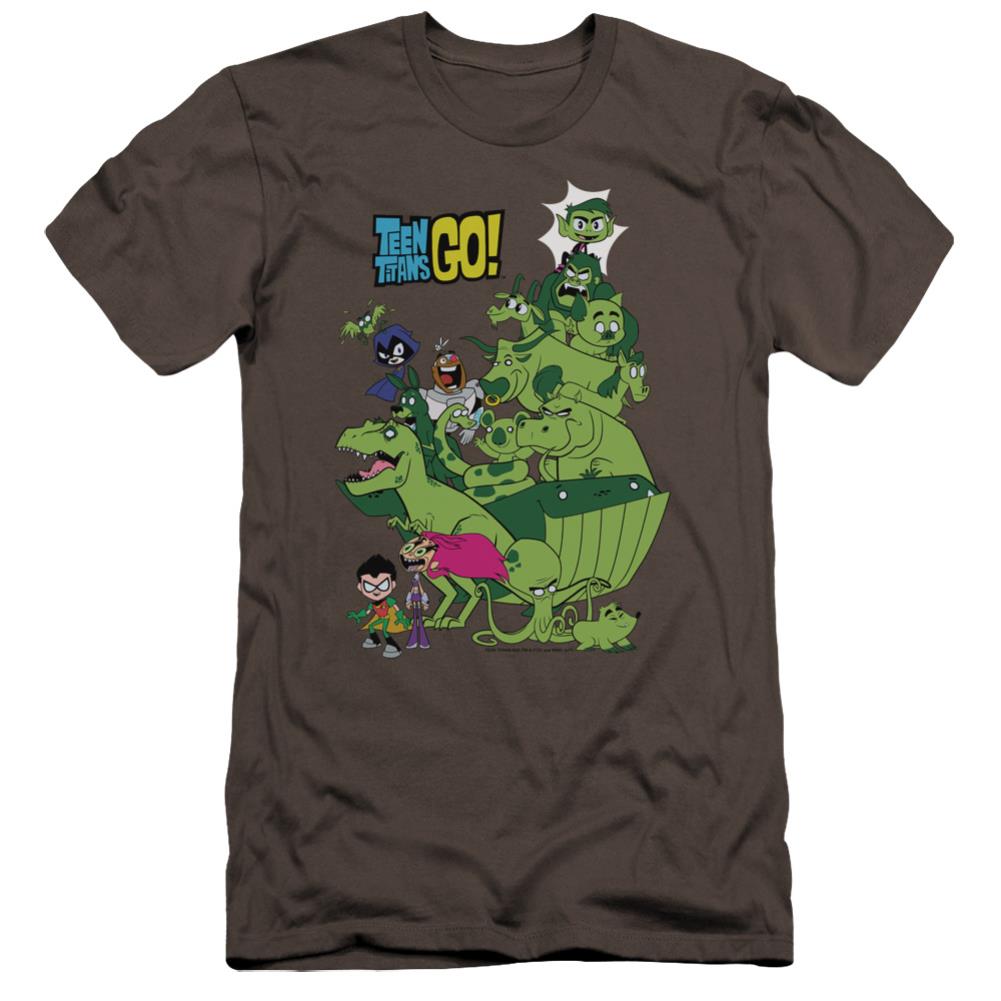 Teen Titans Go Beast Boy Stack Men's Ultra-Soft 30/1 Cotton Slim Short-Sleeve T-Shirt