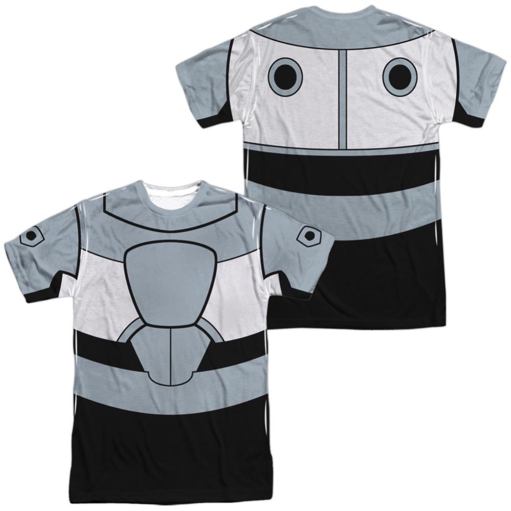 Teen Titans Go Cyborg Uniform (Front/Back Print) Men's Regular Fit Polyester Short-Sleeve T-Shirt