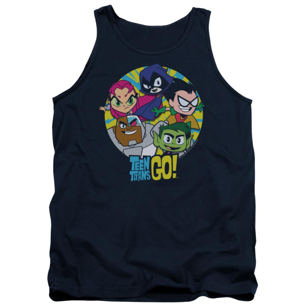 Teen Titans Go Go Go Group Men's 18/1 Cotton Tank Top