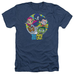 Teen Titans Go Go Go Group Men's 30/1 Heather 60 40 Poly Short-Sleeve T-Shirt