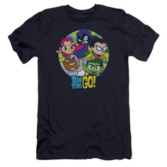 Teen Titans Go Go Go Group Men's Ultra-Soft 30/1 Cotton Slim Short-Sleeve T-Shirt
