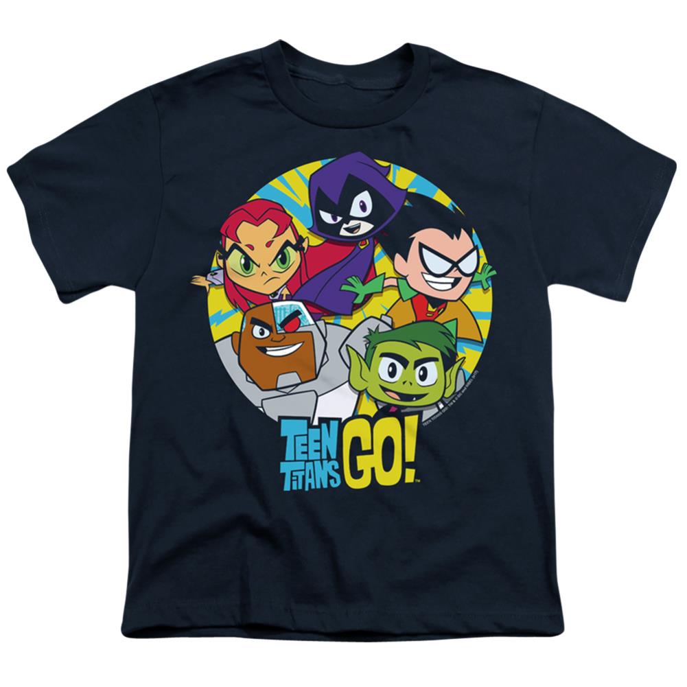 Teen Titans Go Go Go Group Youth 18/1 100% Cotton Short-Sleeve T-Shirt