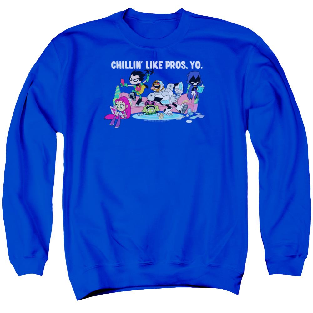 Teen Titans Go Like Pros Yo Men's Crewneck 50 50 Poly Long-Sleeve T-Shirt