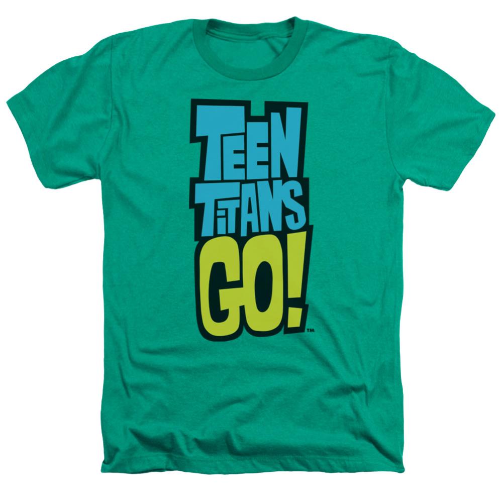 Teen Titans Go Logo Men's 30/1 Heather 60 40 Poly Short-Sleeve T-Shirt