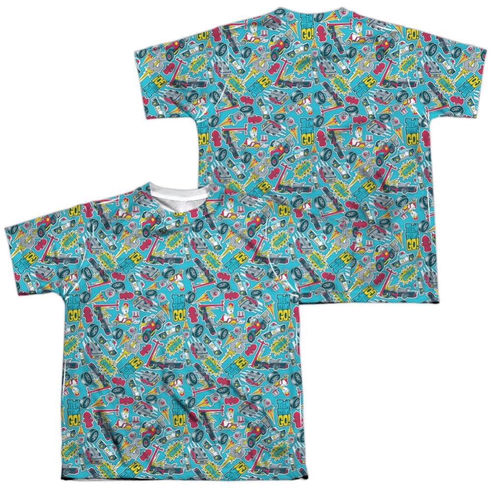 Teen Titans Go Pattern (Front/Back Print) Youth Regular Fit Poly Short-Sleeve T-Shirt