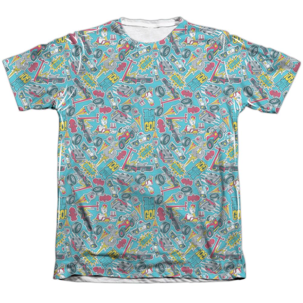 Teen Titans Go Pattern Men's Regular Fit Poly Cotton Short-Sleeve T-Shirt