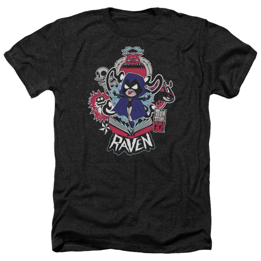 Teen Titans Go Raven Men's 30/1 Heather 60 40 Poly Short-Sleeve T-Shirt