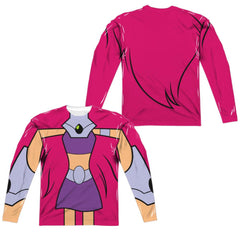 Teen Titans Go Starfire Uniform (Front/Back Print) Men's Regular Fit Polyester Long-Sleeve T-Shirt