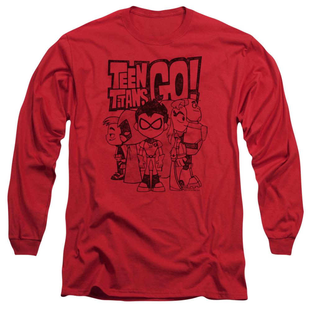 Teen Titans Go Team Up Men's 18/1 Cotton Long-Sleeve T-Shirt