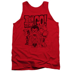 Teen Titans Go Team Up Men's 18/1 Cotton Tank Top