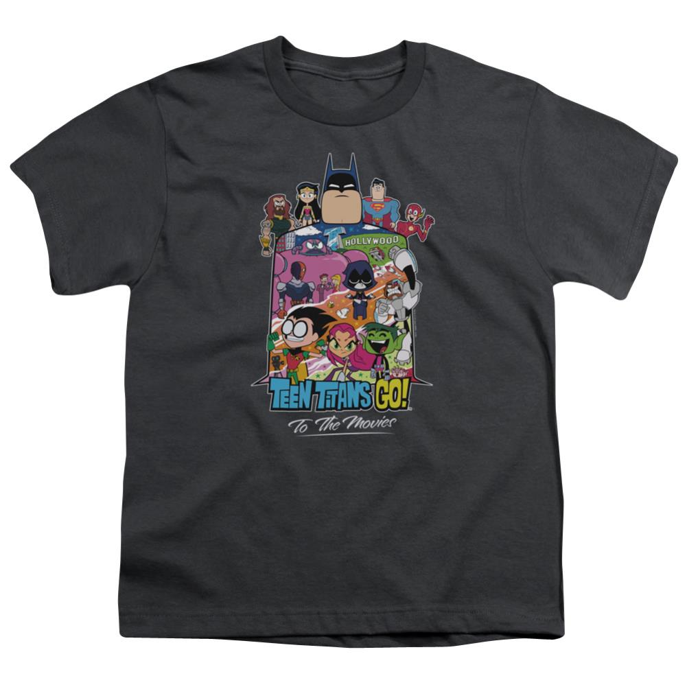 Teen Titans Go To The Movies Hollywood Youth 18/1 100% Cotton Short-Sleeve T-Shirt
