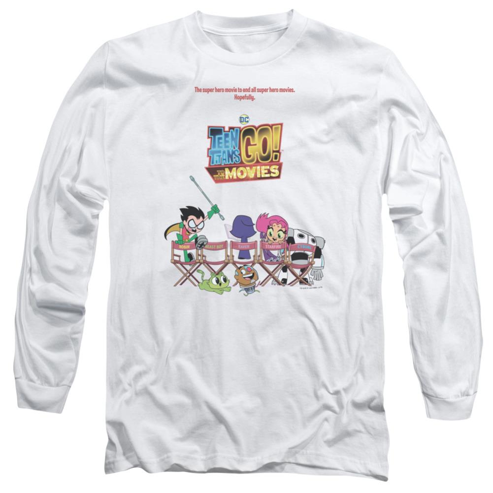 Teen Titans Go To The Movies Poster Men's 18/1 Cotton Long-Sleeve T-Shirt