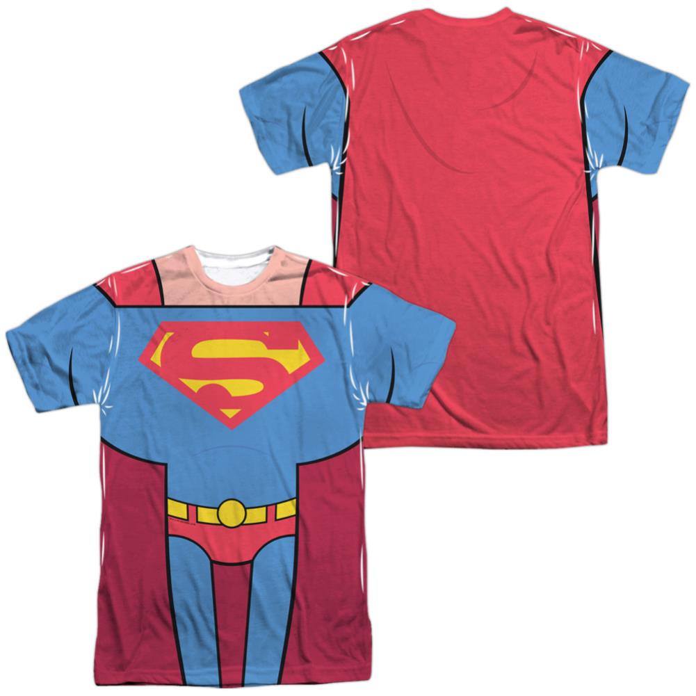 Teen Titans Go To The Movies Superman Uniform (Front/Back Print) Men's Regular Fit Polyester Short-Sleeve T-Shirt