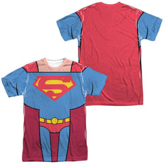 Teen Titans Go To The Movies Superman Uniform (Front/Back Print) Men's Regular Fit Polyester Short-Sleeve T-Shirt