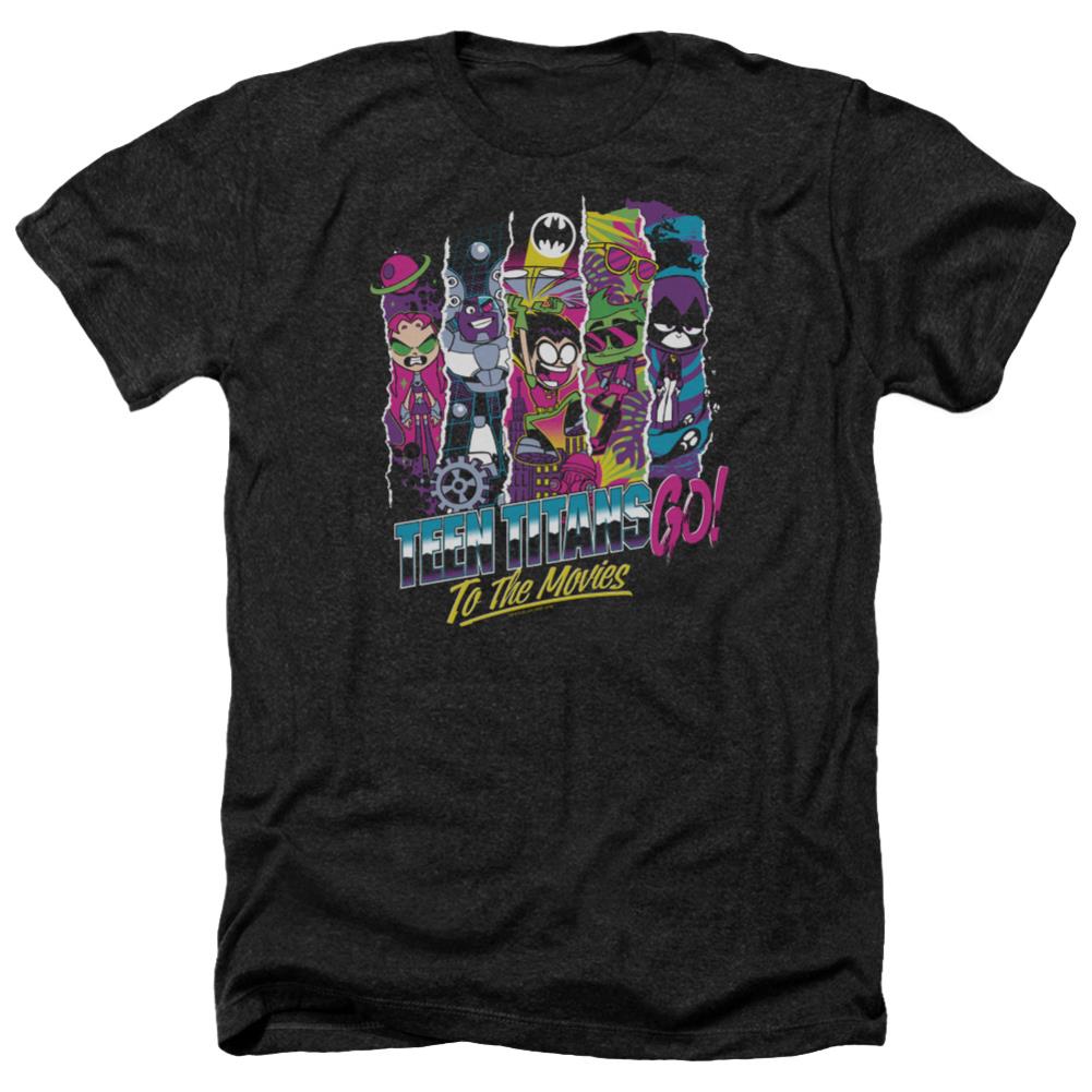 Teen Titans Go To The Movies To The Movies Men's 30/1 Heather 60 40 Poly Short-Sleeve T-Shirt