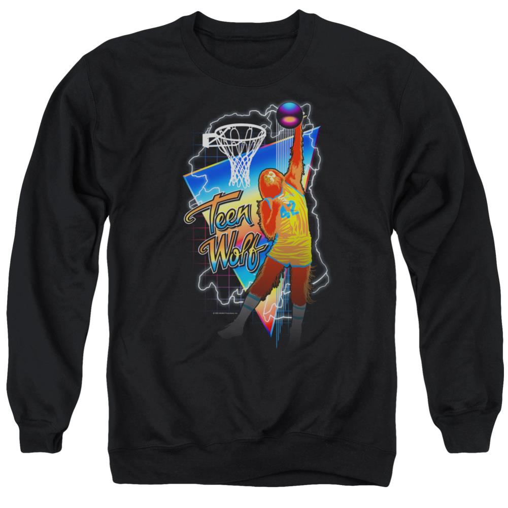 Teen Wolf Electric Wolf Men's Crewneck 50 50 Poly Long-Sleeve T-Shirt