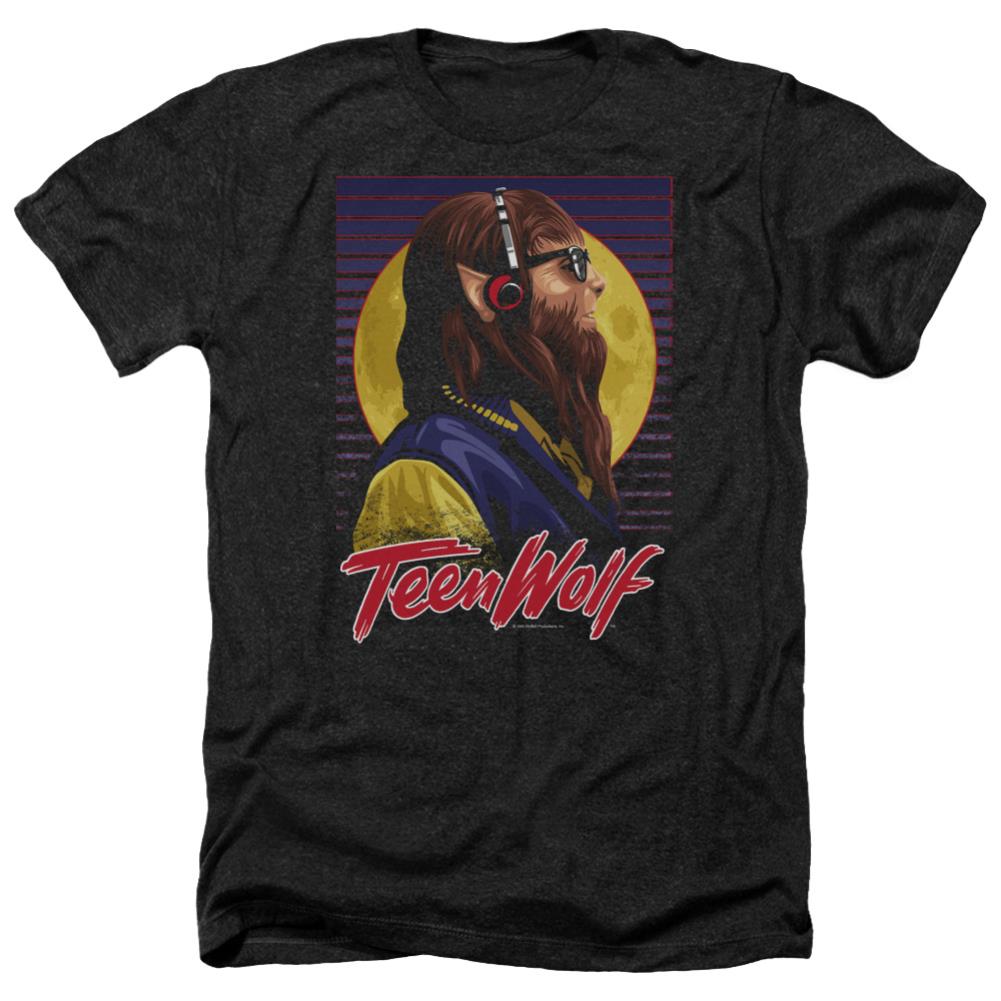 Teen Wolf Headphone Wolf Men's 30/1 Heather 60 40 Poly Short-Sleeve T-Shirt