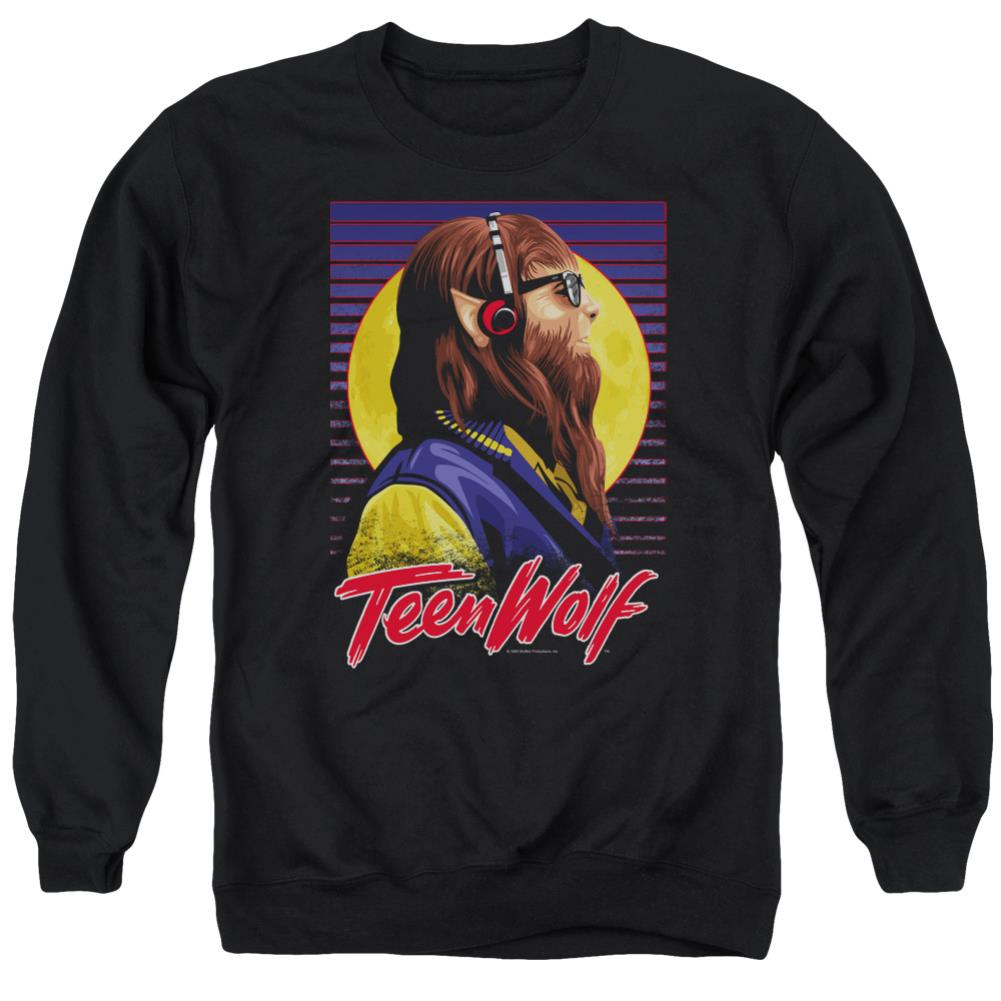 Teen Wolf Headphone Wolf Men's Crewneck 50 50 Poly Long-Sleeve T-Shirt