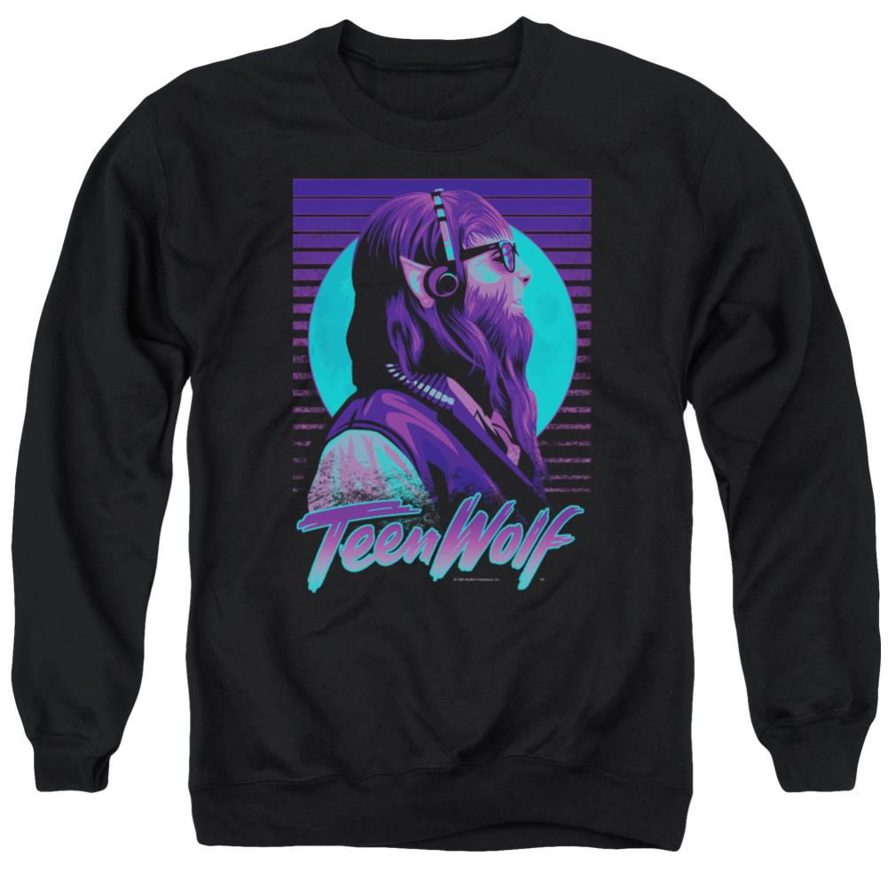 Teen Wolf Headphone Wolf Men's Crewneck 50 50 Poly Long-Sleeve T-Shirt