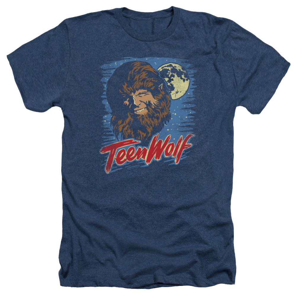 Teen Wolf Moon Wolf Men's 30/1 Heather 60 40 Poly Short-Sleeve T-Shirt