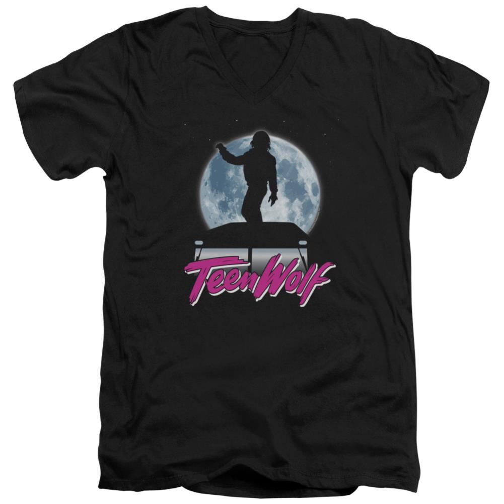 Teen Wolf Moonlight Surf Men's 30/1 Cotton Slim V-Neck T-Shirt