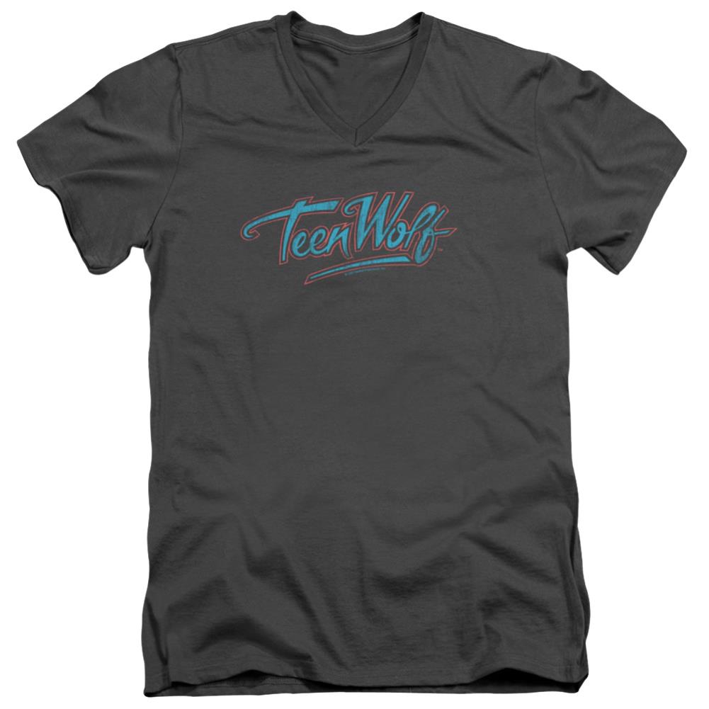 Teen Wolf Neon Logo Men's 30/1 Cotton Slim V-Neck T-Shirt
