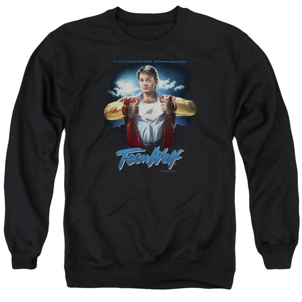 Teen Wolf Poster Men's Crewneck 50 50 Poly Long-Sleeve T-Shirt