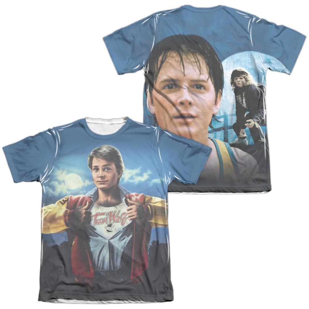 Teen Wolf Poster Sub (Front/Back Print) Men's Regular Fit Poly Cotton Short-Sleeve T-Shirt