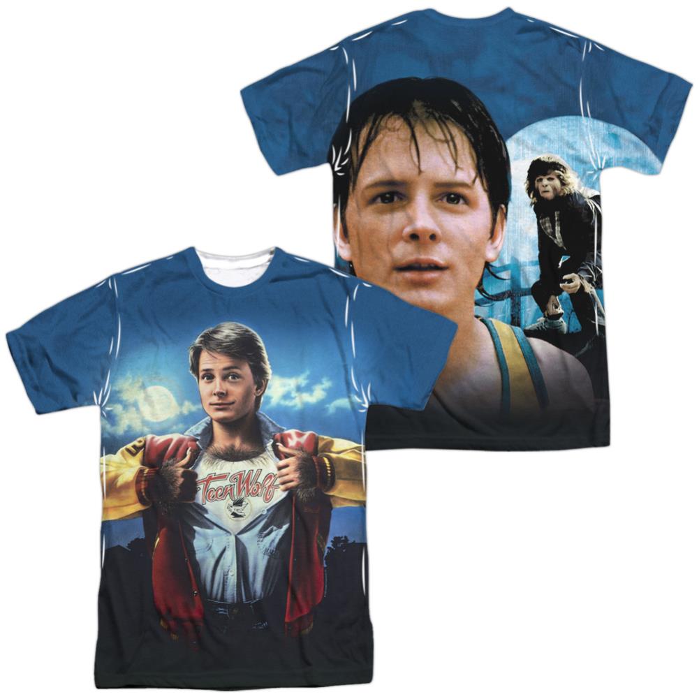 Teen Wolf Poster Sub (Front/Back Print) Men's Regular Fit Polyester Short-Sleeve T-Shirt