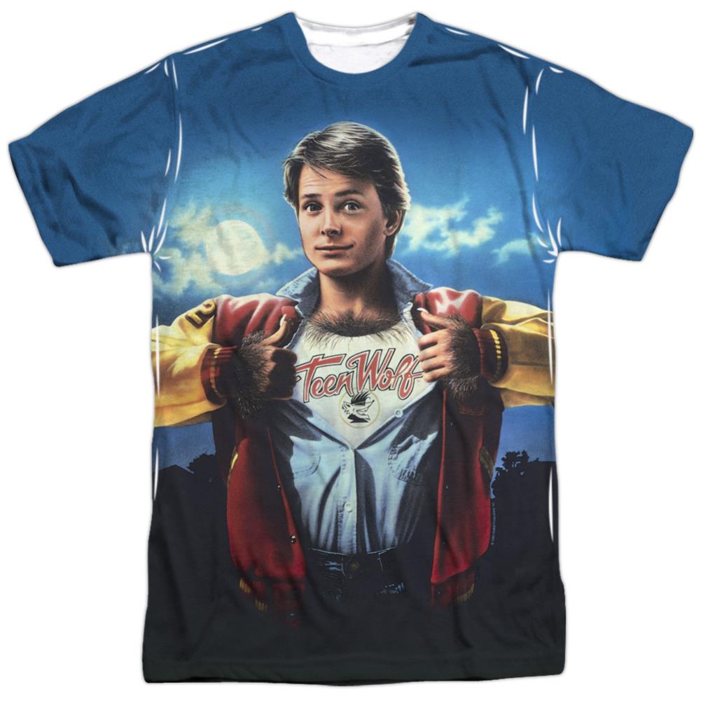 Teen Wolf Poster Sub Men's Regular Fit Polyester Short-Sleeve T-Shirt