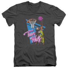 Teen Wolf Slam Dunk Men's 30/1 Cotton Slim V-Neck T-Shirt
