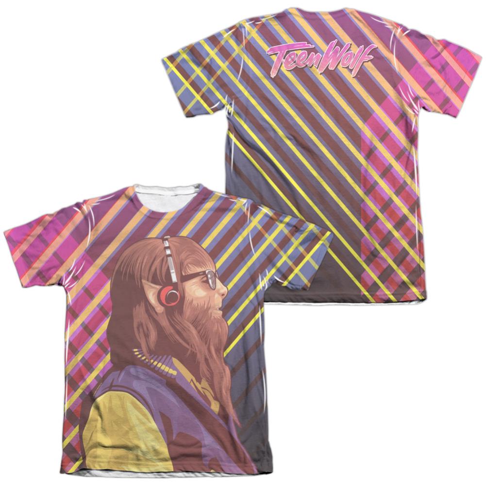 Teen Wolf Wolf Rays (Front/Back Print) Men's Regular Fit Poly Cotton Short-Sleeve T-Shirt