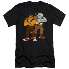 Teenage Mutant Ninja Turtles Bebop And Rocksteady Men's Ultra-Soft 30/1 Cotton Slim Short-Sleeve T-Shirt