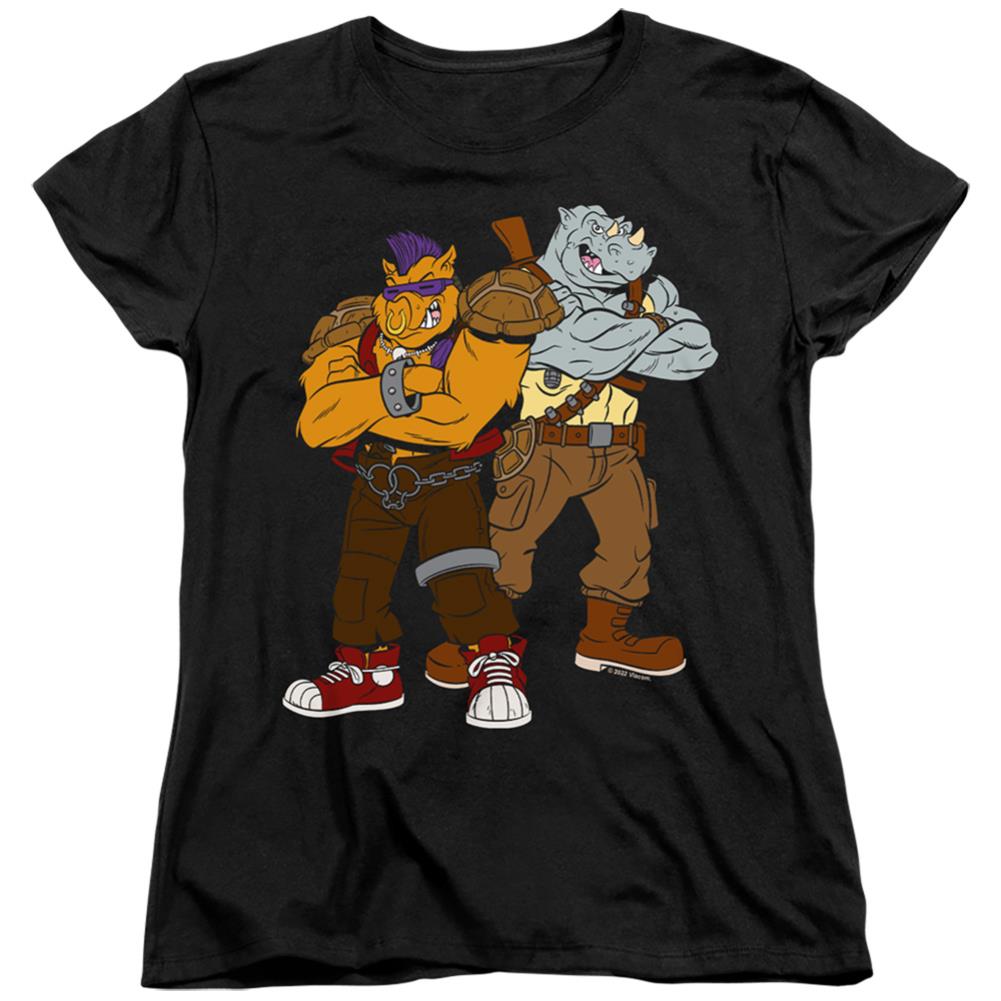Teenage Mutant Ninja Turtles Bebop And Rocksteady Women's 18/1 Cotton Short-Sleeve T-Shirt