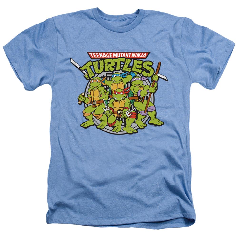 Teenage Mutant Ninja Turtles Classic Turtles Men's 30/1 Heather 60 40 Poly Short-Sleeve T-Shirt