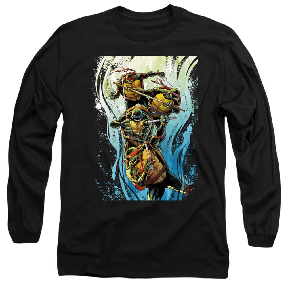 Teenage Mutant Ninja Turtles Cool Rainbow Warriors Men's 18/1 Cotton Long-Sleeve T-Shirt