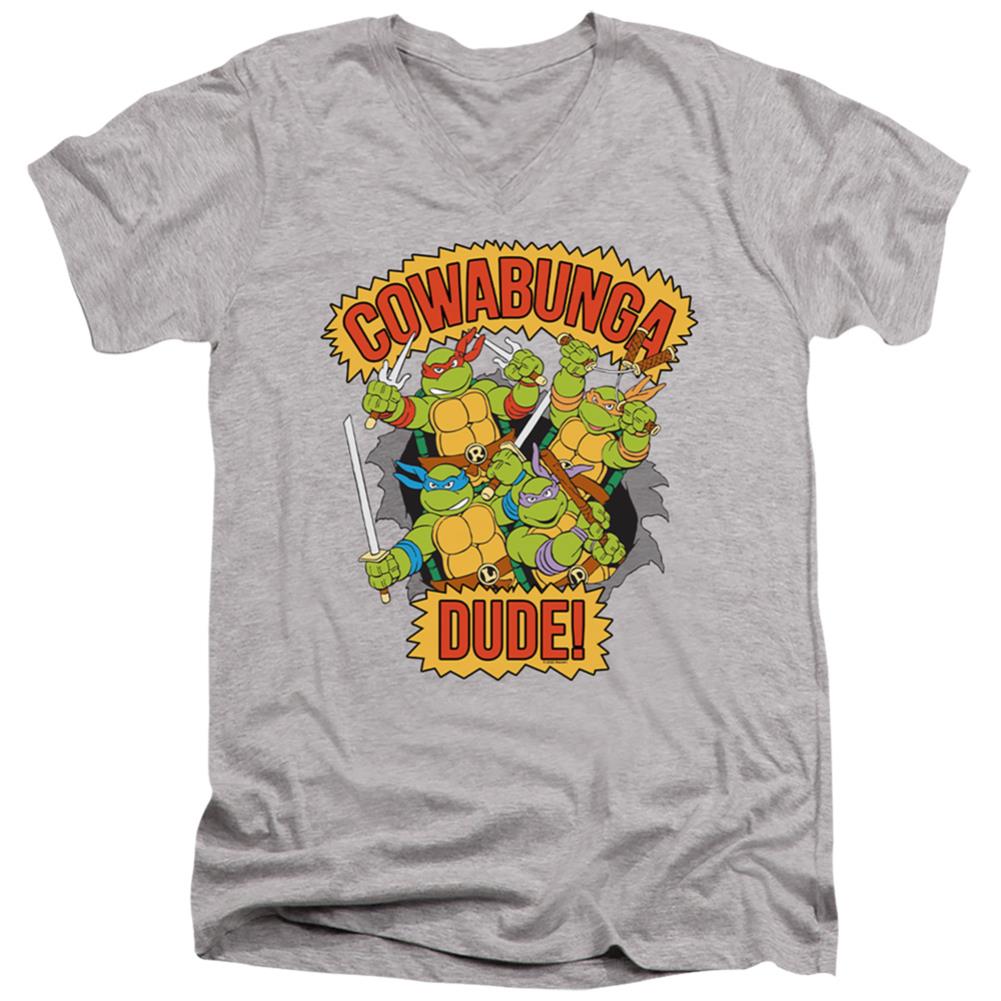 Teenage Mutant Ninja Turtles Cowabunga Dude Men's 30/1 Cotton Slim V-Neck T-Shirt