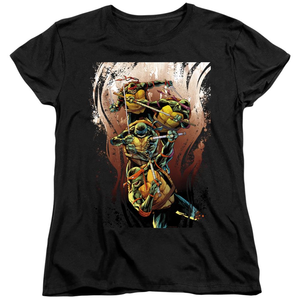 Teenage Mutant Ninja Turtles Earthy Rainbow Warriors Women's 18/1 Cotton Short-Sleeve T-Shirt