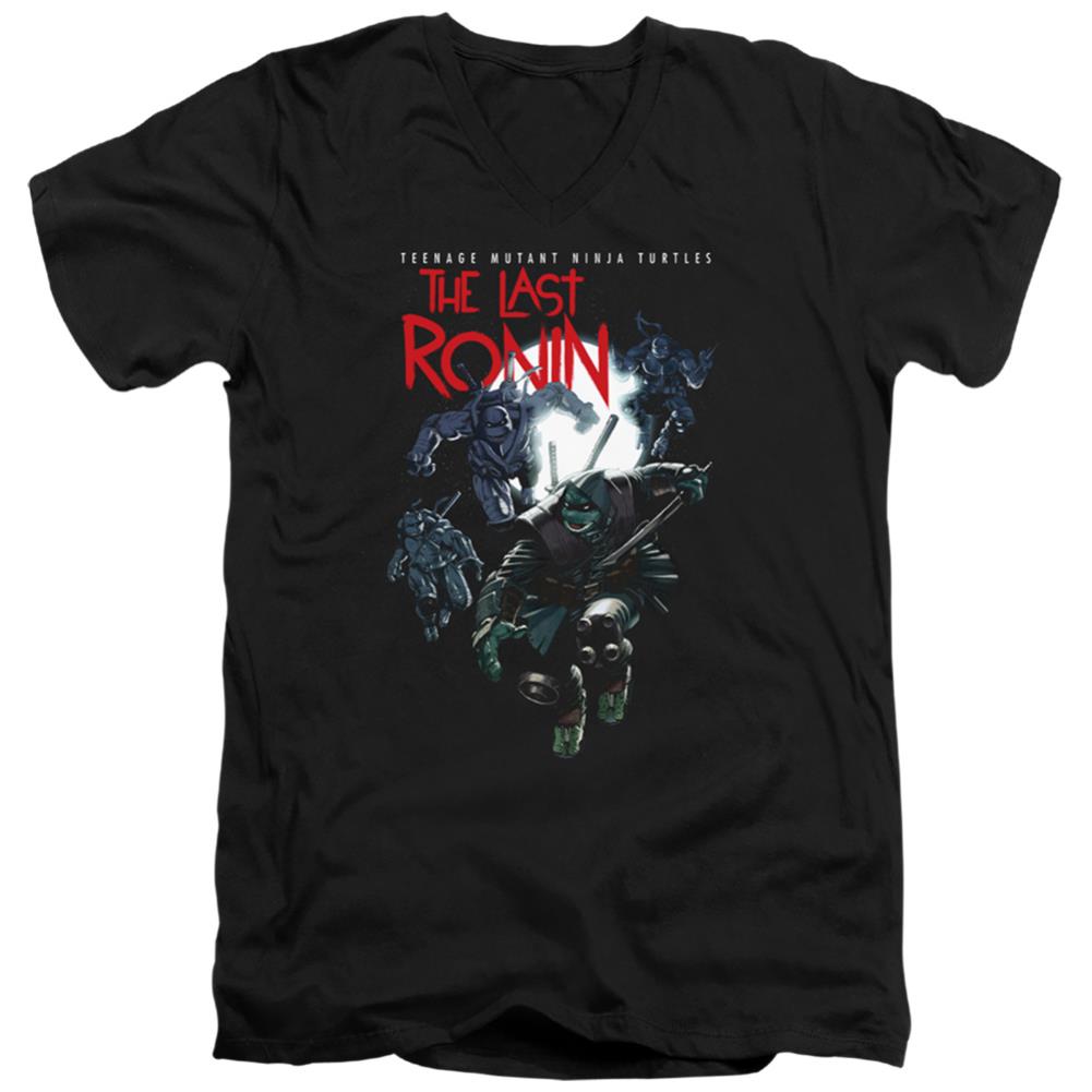 Teenage Mutant Ninja Turtles Four Turtles Leap Men's 30/1 Cotton Slim V-Neck T-Shirt