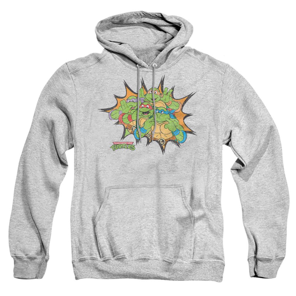 Teenage Mutant Ninja Turtles Funny Face Turtles Men's Pull-Over 75 25 Poly Hoodie
